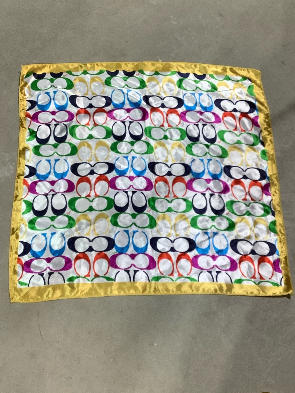 Coach Vintage Silk Rainbow C Monogram Scarf